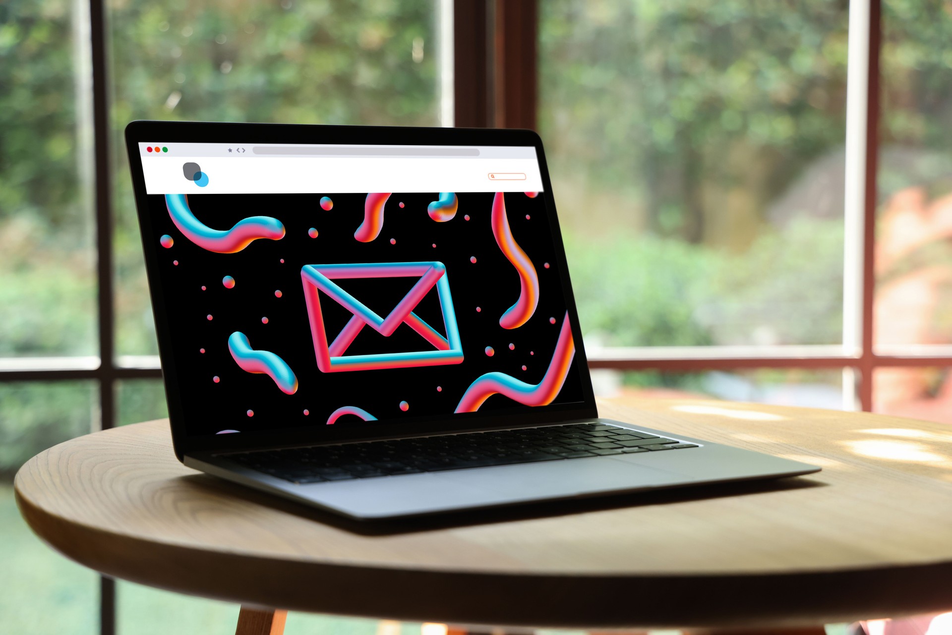 Envelope icon on laptop screen
